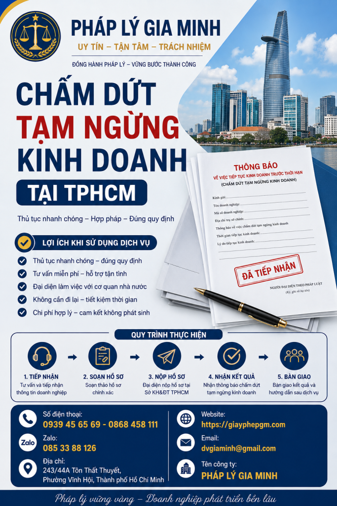 Chấm Dứt Tạm Ngừng Kinh Doanh Tại TPHCM