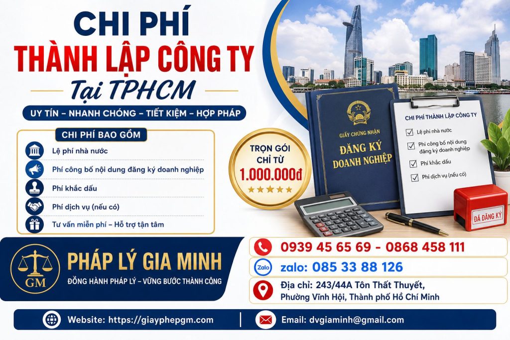 Chi Phí Thành Lập Công Ty Tại TPHCM