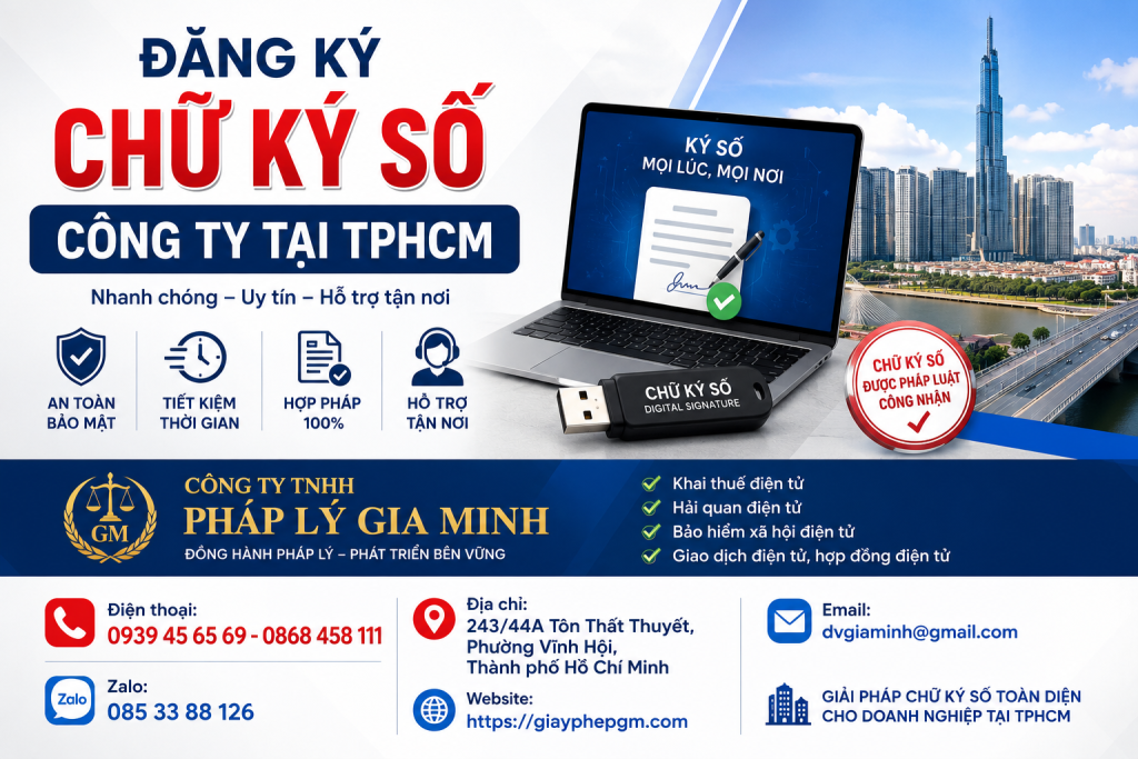 Đăng Ký Chữ Ký Số Công Ty Tại TPHCM