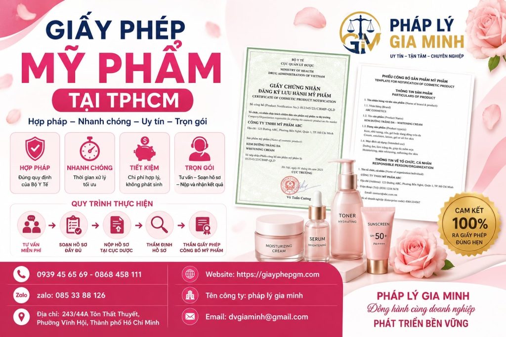 Giấy Phép Mỹ Phẩm Tại TPHCM – Thủ Tục Công Bố Và Lưu Hành Mỹ Phẩm Đúng Quy Định 1 Giấy Phép Mỹ Phẩm Tại TPHCM