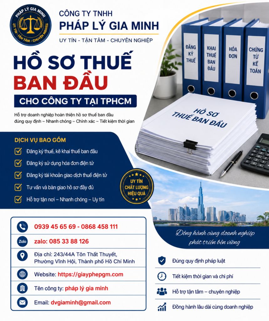 Hồ Sơ Thuế Ban Đầu Cho Công Ty Tại TPHCM