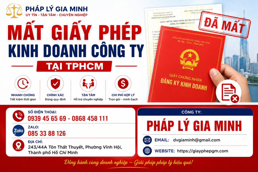 Mất Giấy Phép Kinh Doanh Công Ty Tại TPHCM