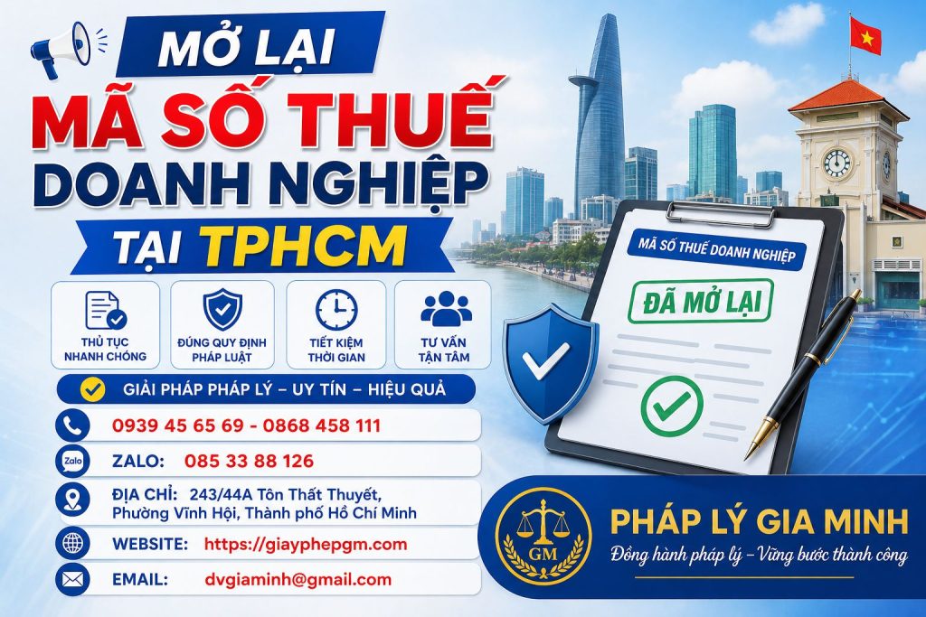 Mở Lại Mã Số Thuế Doanh Nghiệp Tại TPHCM – Điều Kiện, Hồ Sơ Và Thủ Tục Mới Nhất 1 Mở Lại Mã Số Thuế Doanh Nghiệp Tại TPHCM