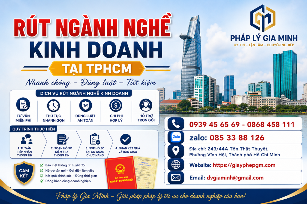 Rút Ngành Nghề Kinh Doanh Tại TPHCM