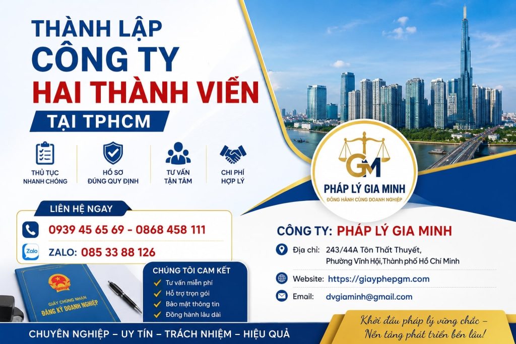 Thành Lập Công Ty Hai Thành Viên Tại TPHCM