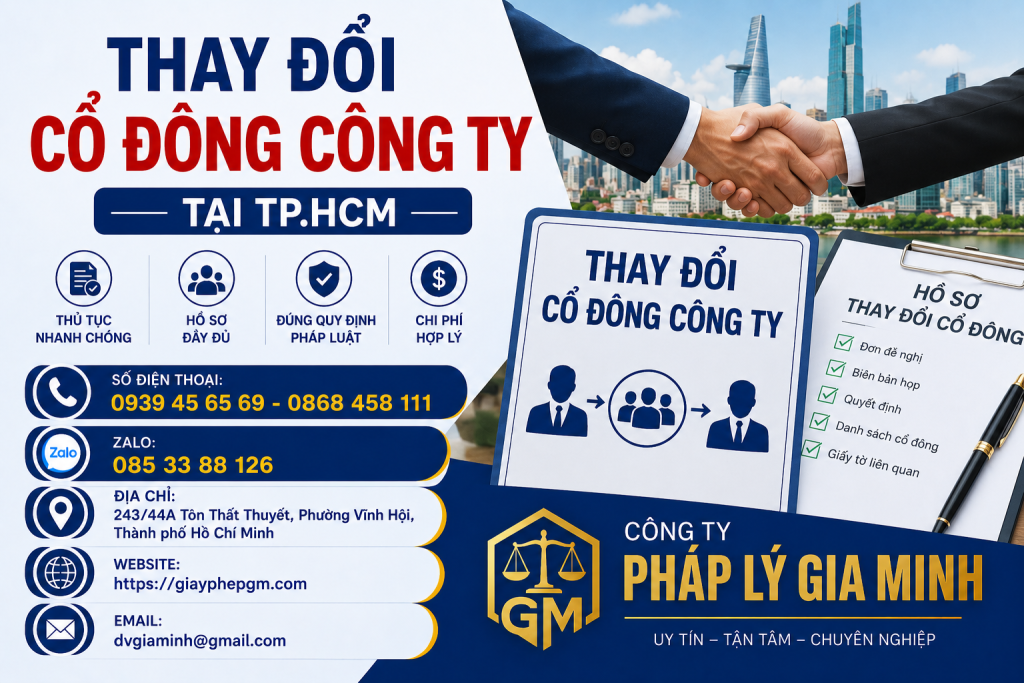 Thay Đổi Cổ Đông Công Ty Tại TPHCM