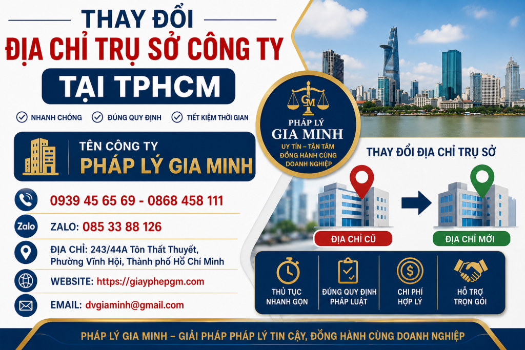 Thay Đổi Địa Chỉ Trụ Sở Công Ty Tại TPHCM – Hồ Sơ, Thủ Tục Và Quy Trình Thực Hiện 1 Thay Đổi Địa Chỉ Trụ Sở Công Ty Tại TPHCM