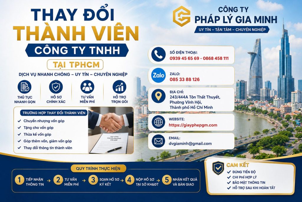 Thay Đổi Thành Viên Công Ty TNHH Tại TPHCM Nhanh Chóng, Đúng Quy Định 1 Thay Đổi Thành Viên Công Ty TNHH Tại TPHCM