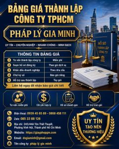 Bảng giá thành lập công ty TPHCM