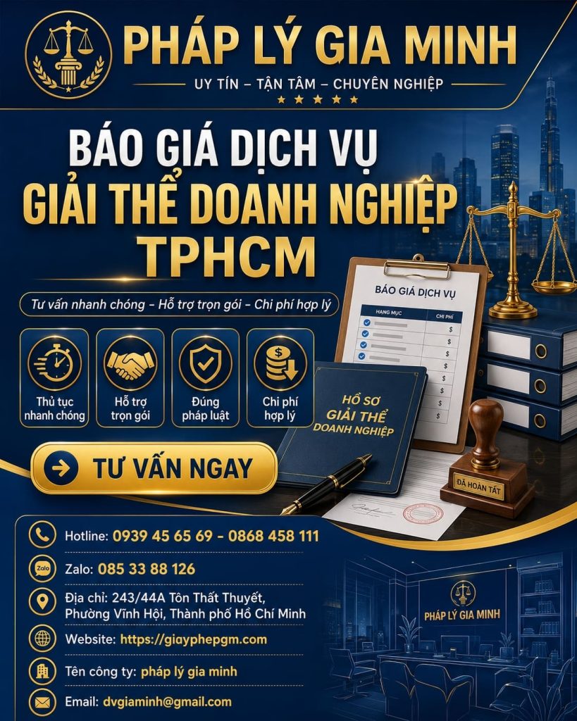 Báo giá dịch vụ giải thể doanh nghiệp TPHCM