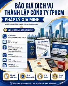 Báo giá dịch vụ thành lập công ty TPHCM