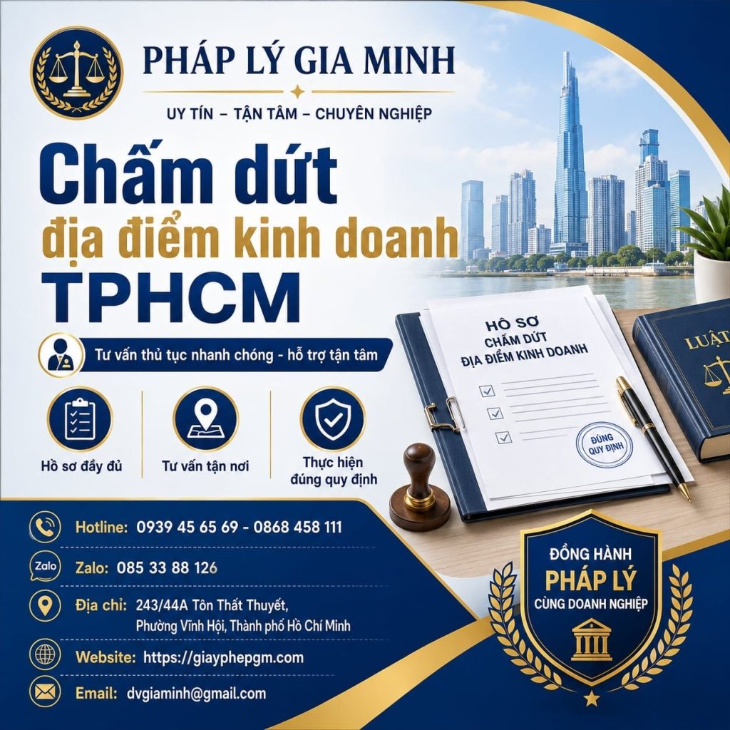 Chấm dứt địa điểm kinh doanh TPHCM
