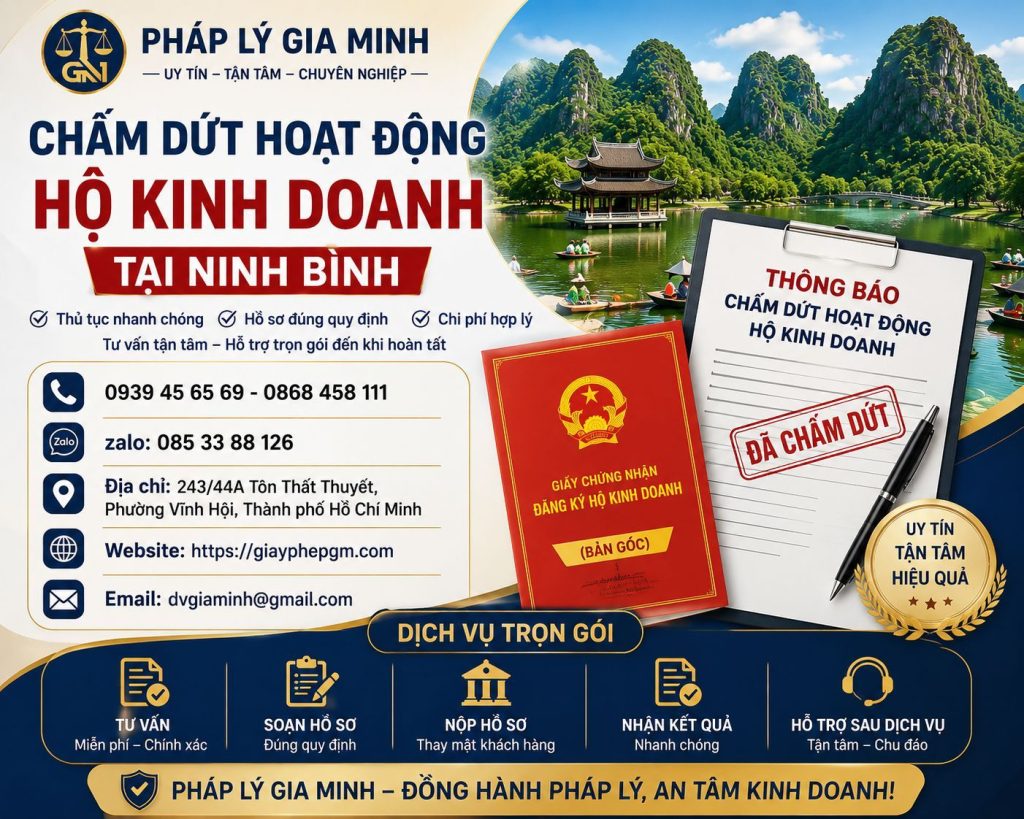 Chấm dứt hoạt động hộ kinh doanh tại Ninh Bình 1 Chấm dứt hoạt động hộ kinh doanh tại Ninh Bình