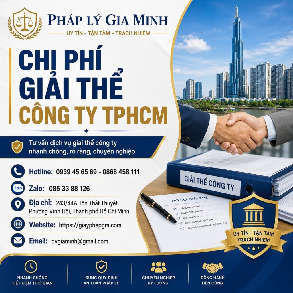 Chi phí giải thể công ty TPHCM bao nhiêu? Bảng phí và khoản phát sinh cần biết 1 Chi phí giải thể công ty TPHCM