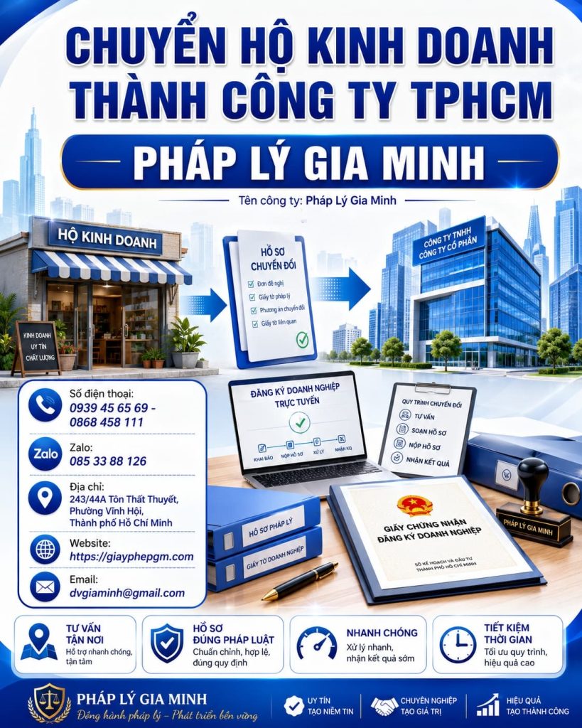 Chuyển hộ kinh doanh thành công ty TPHCM – Thủ tục nhanh, đúng quy định 1 Chuyển hộ kinh doanh thành công ty TPHCM