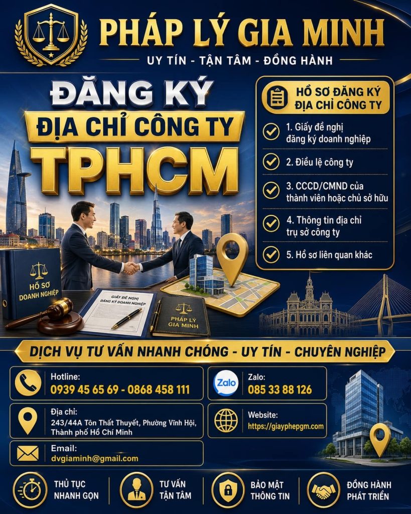 Đăng ký địa chỉ công ty TPHCM
