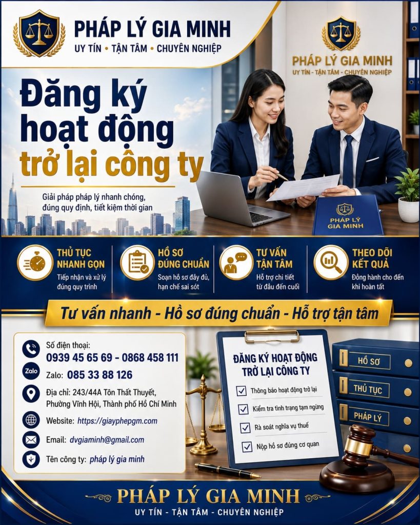 Đăng ký hoạt động trở lại công ty