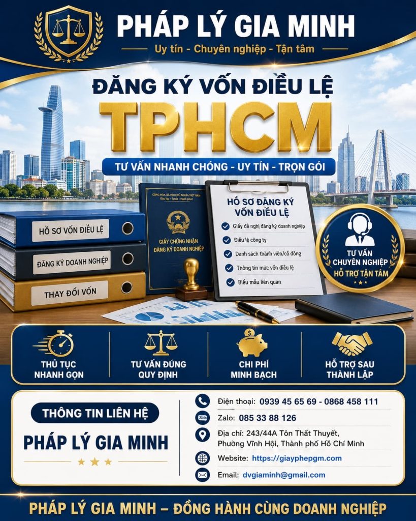Đăng ký vốn điều lệ TPHCM – Hướng dẫn lựa chọn mức vốn phù hợp và đúng quy định 1 Đăng ký vốn điều lệ TPHCM