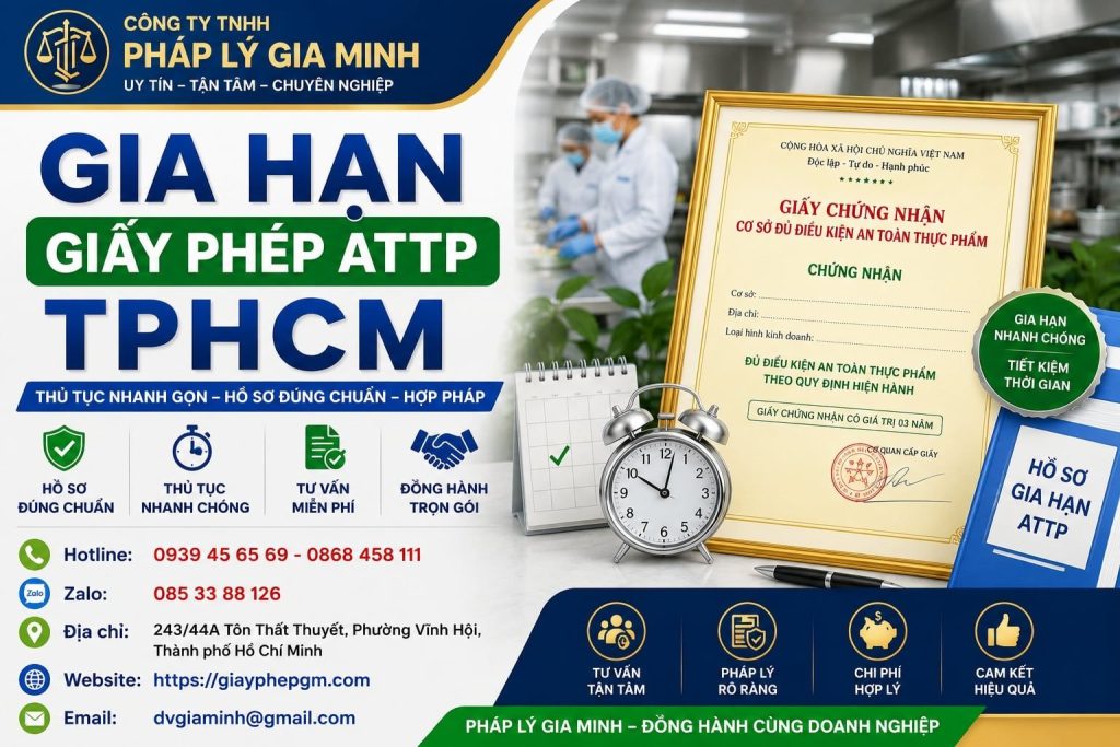 Gia hạn giấy phép ATTP TPHCM