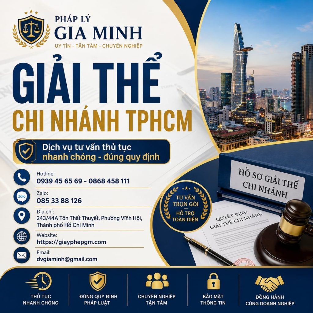 Giải thể chi nhánh TPHCM