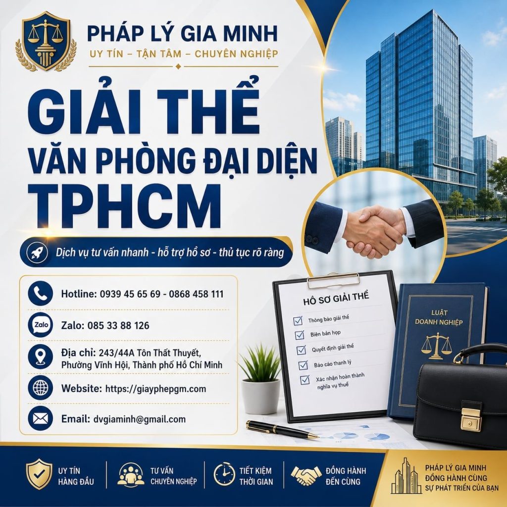 Giải thể văn phòng đại diện TPHCM