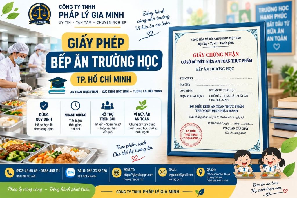 Giấy phép bếp ăn trường học TPHCM: Điều kiện nghiêm ngặt bảo đảm an toàn học sinh 1 Giấy phép bếp ăn trường học TPHCM
