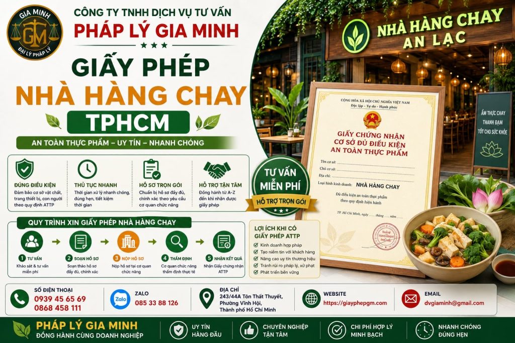 Giấy phép nhà hàng chay TPHCM: Hồ sơ, điều kiện và thủ tục mở quán 1 Giấy phép nhà hàng chay TPHCM