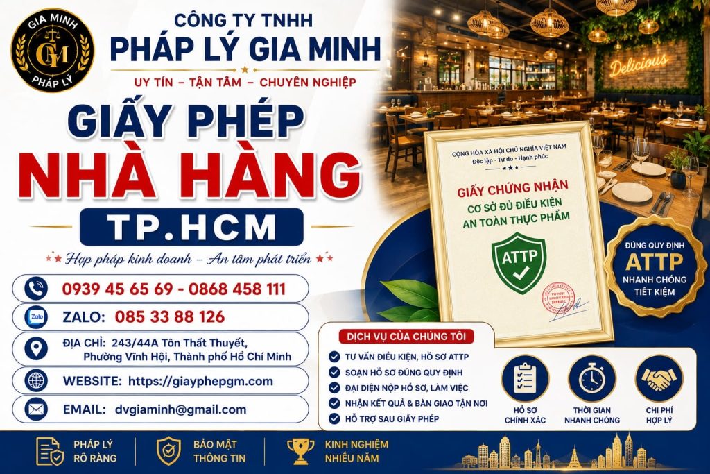 Giấy phép nhà hàng TPHCM