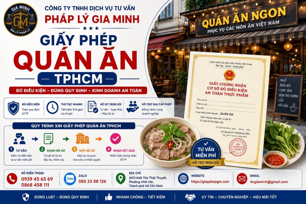 Giấy phép quán ăn TPHCM: Điều kiện, hồ sơ và thủ tục mở quán đúng luật 1 Giấy phép quán ăn TPHCM