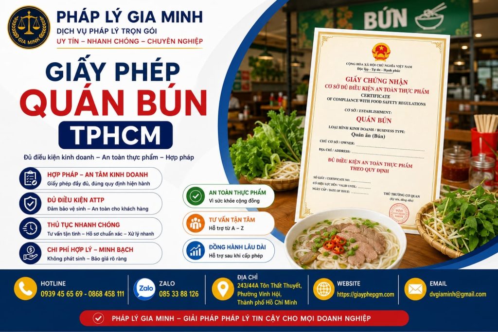 Giấy phép quán bún TPHCM: Trọn bộ thủ tục cần hoàn thiện trước khai trương 1 Giấy phép quán bún TPHCM