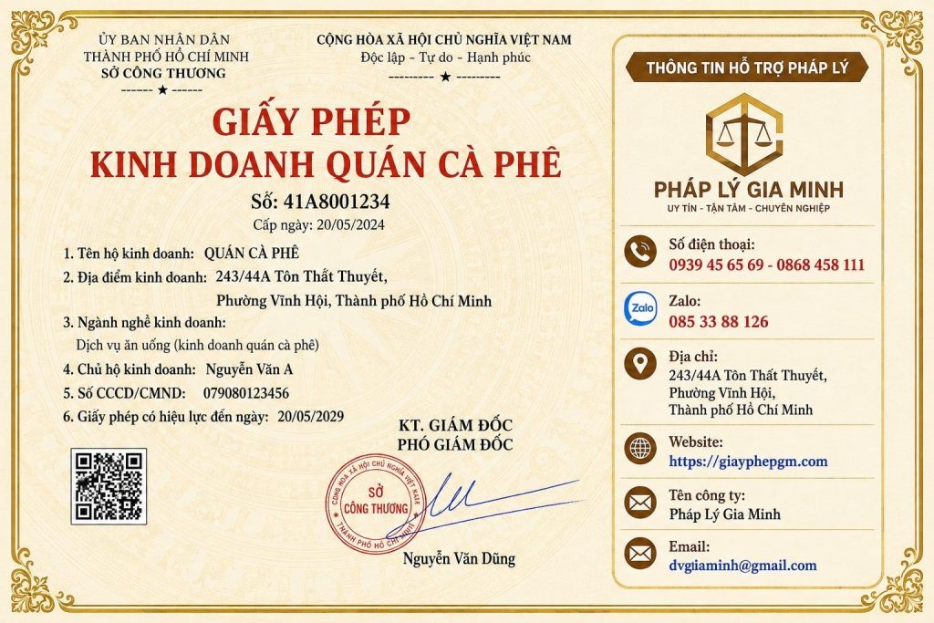 Giấy phép quán cà phê TPHCM