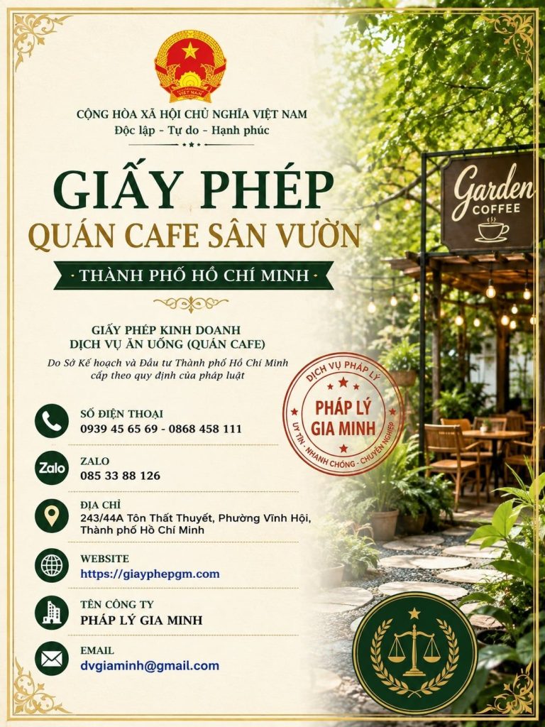 Giấy phép quán cafe sân vườn TPHCM