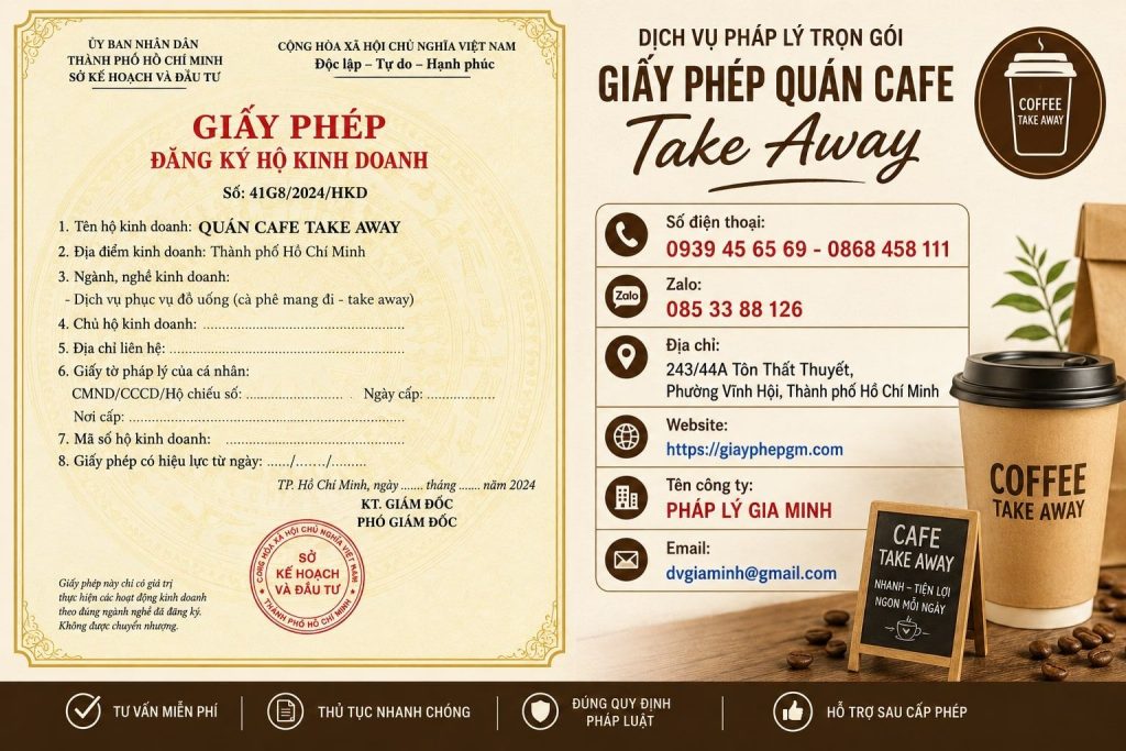 Giấy phép quán cafe take away TPHCM: Hồ sơ và thủ tục mở điểm bán mang đi 1 Giấy phép quán cafe take away TPHCM