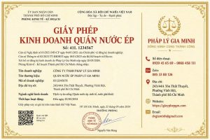 Giấy phép quán nước ép TPHCM