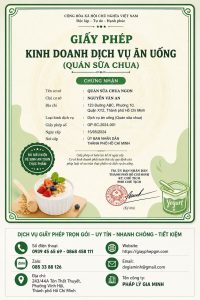 Giấy phép quán sữa chua TPHCM