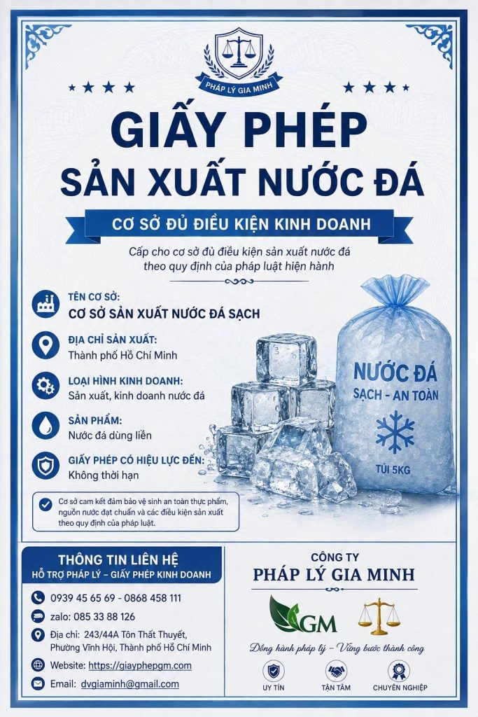 Giấy phép sản xuất nước đá TPHCM