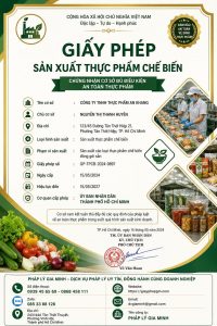 Giấy phép sản xuất thực phẩm chế biến TPHCM