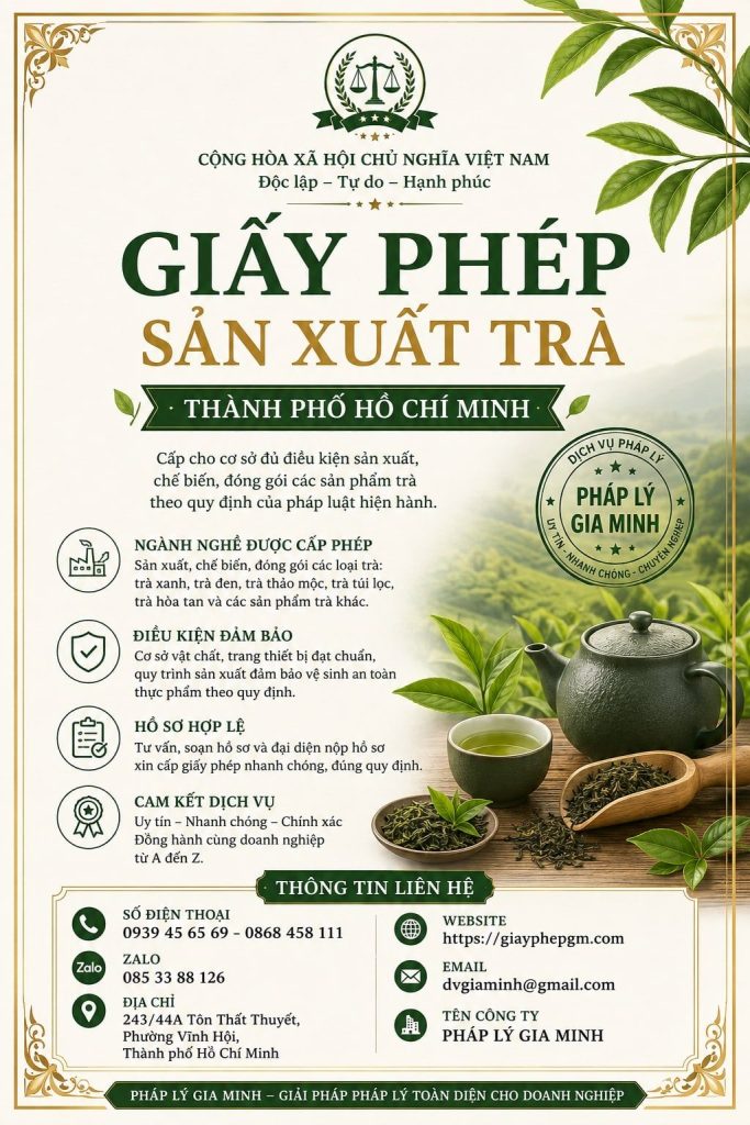 Giấy phép sản xuất trà TPHCM