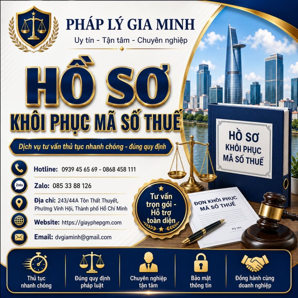 Hồ sơ khôi phục mã số thuế đầy đủ, đúng nguyên nhân và dễ được tiếp nhận 1 Hồ sơ khôi phục mã số thuế