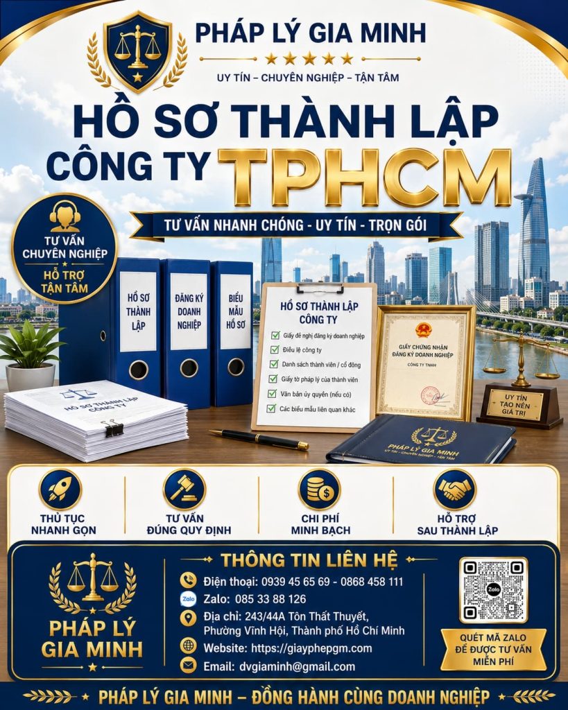 Hồ sơ thành lập công ty TPHCM – Hướng dẫn chuẩn bị đầy đủ, đúng quy định 1 Hồ sơ thành lập công ty TPHCM