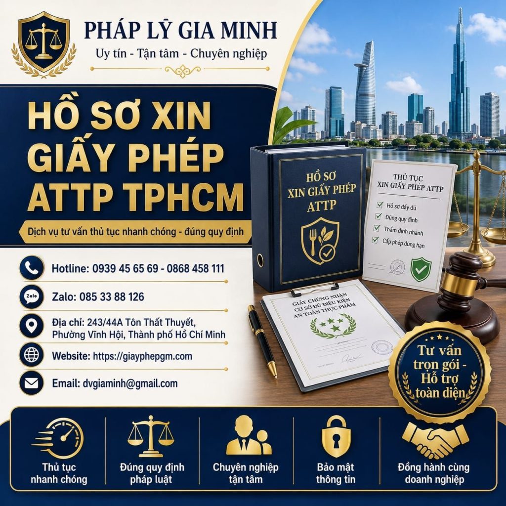 Hồ sơ xin giấy phép ATTP TPHCM gồm những gì? Danh mục đầy đủ, dễ chuẩn bị 1 Hồ sơ xin giấy phép ATTP TPHCM