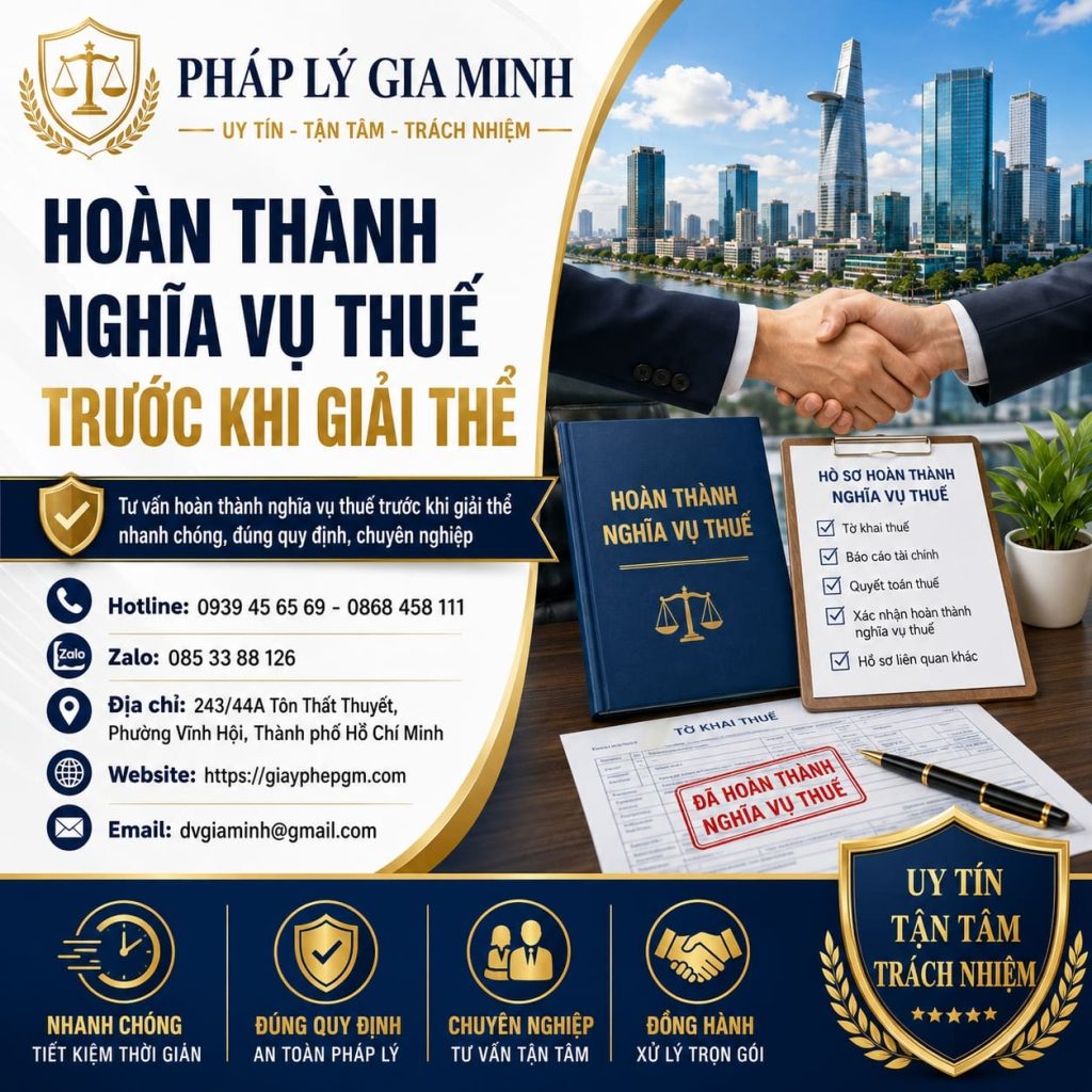 Hoàn thành nghĩa vụ thuế trước khi giải thể