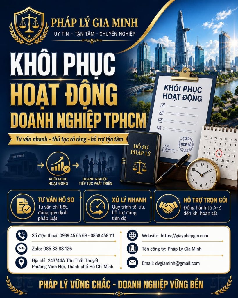 Khôi phục hoạt động doanh nghiệp TPHCM nhanh chóng, đúng luật và hạn chế gián đoạn 1 Khôi phục hoạt động doanh nghiệp TPHCM