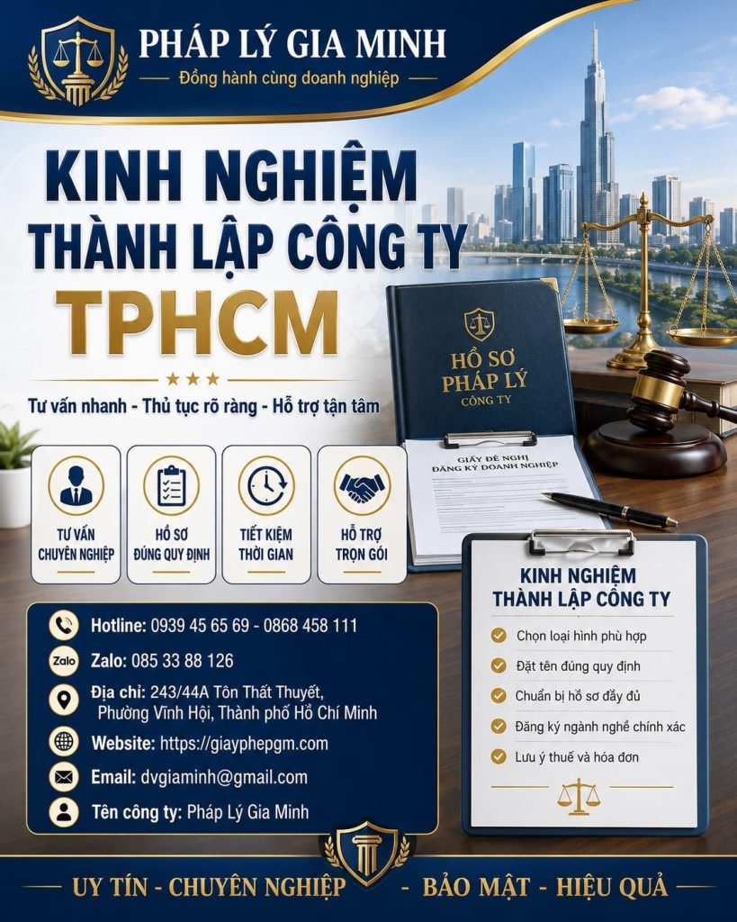 Kinh nghiệm thành lập công ty TPHCM – Những lưu ý quan trọng giúp doanh nghiệp khởi đầu thuận lợi 1 Kinh nghiệm thành lập công ty TPHCM