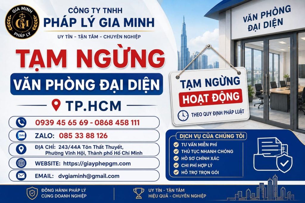 Tạm ngừng văn phòng đại diện TPHCM