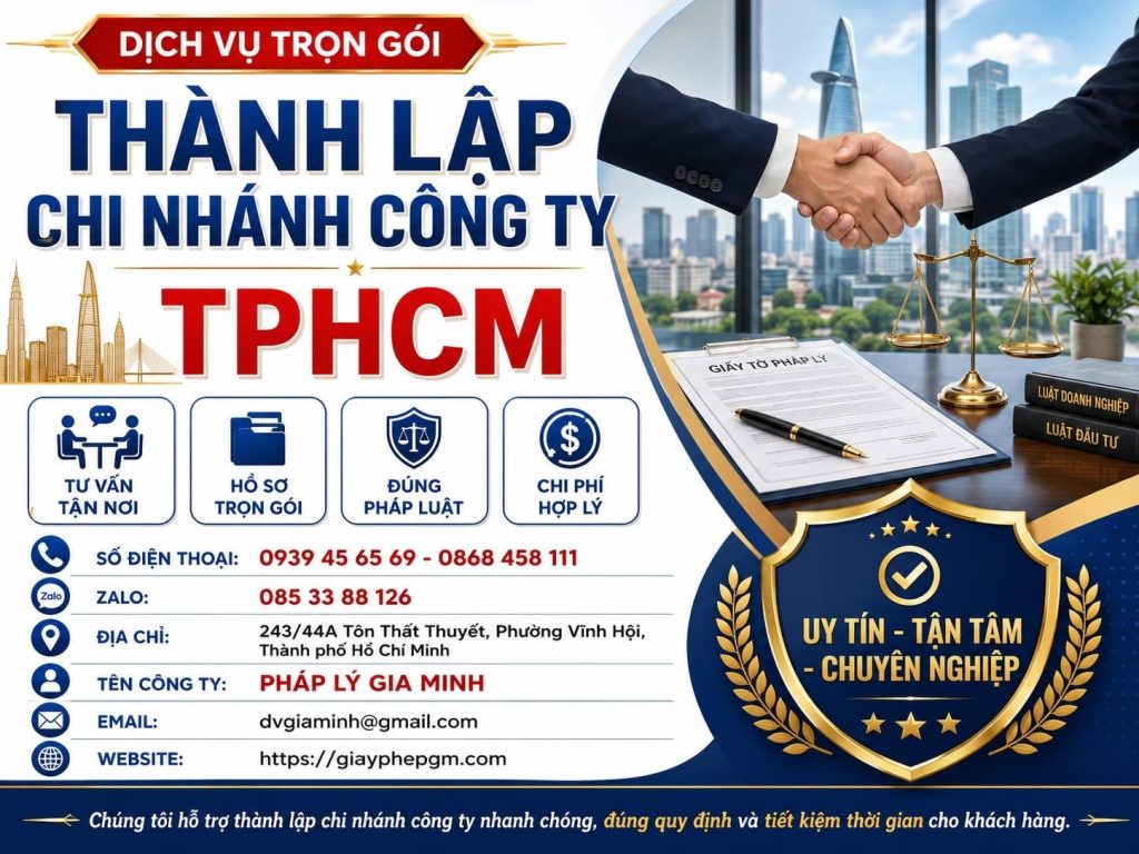 Thành lập chi nhánh công ty TPHCM