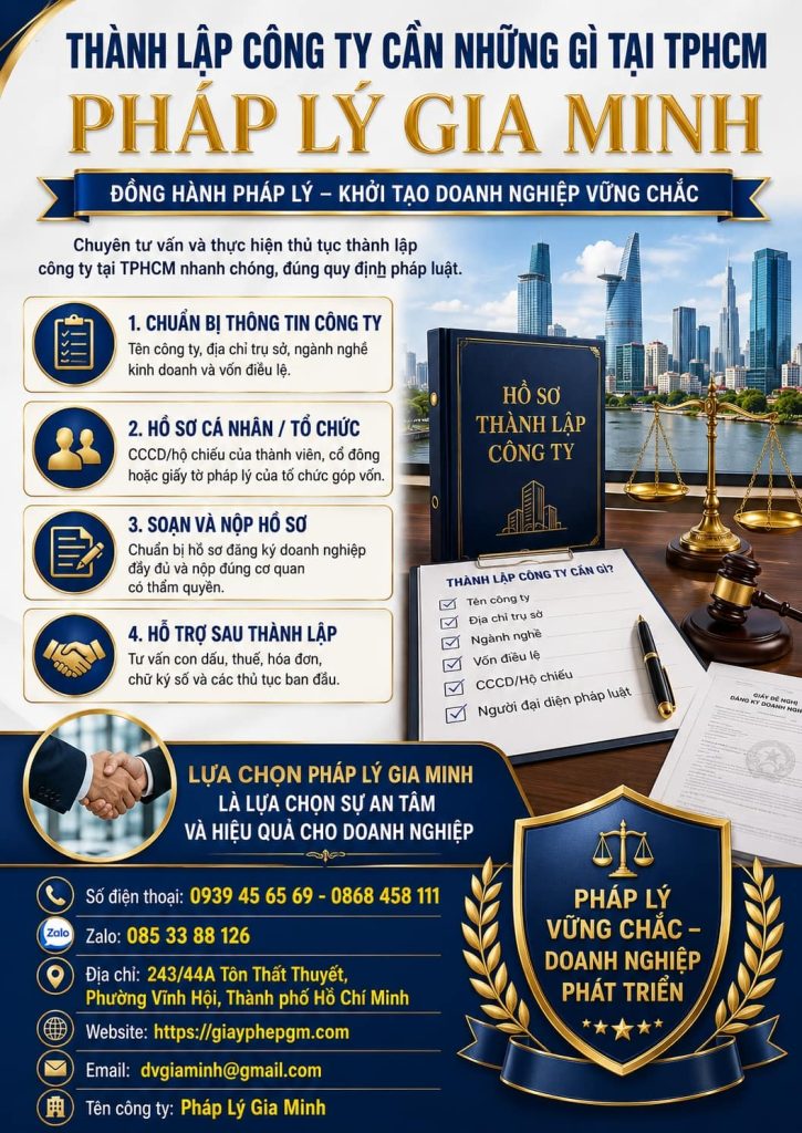 Thành lập công ty cần những gì tại TPHCM? Hướng dẫn đầy đủ từ A đến Z 1 Thành lập công ty cần những gì tại TPHCM