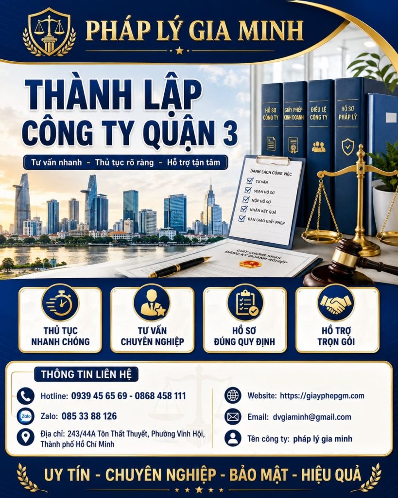 Thành lập công ty Quận 3