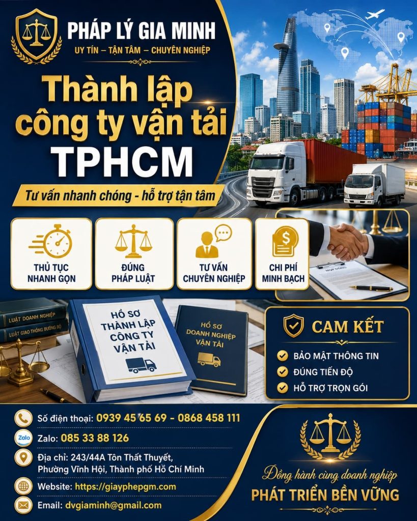 Thành lập công ty vận tải TPHCM