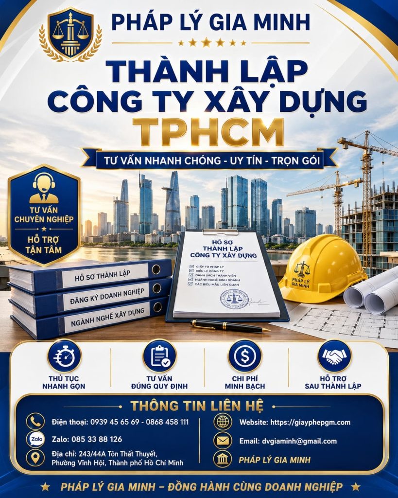 Thành lập công ty xây dựng TPHCM